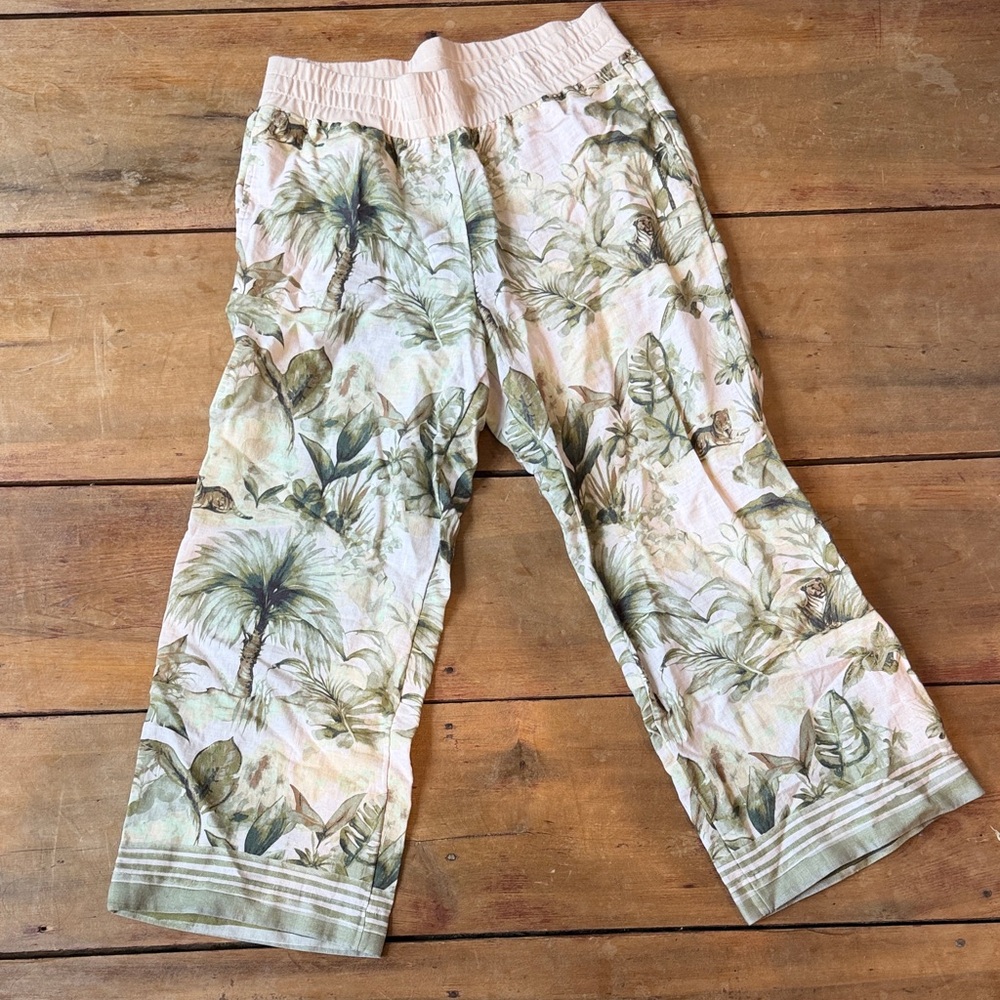 Palm-Print 100% soft linen